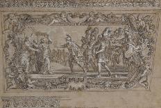 Horatius Slaying His Sister Horatia Outside the Walls of Rome: Design for a Ceiling Decoration…-Giacinto Gimignani Or Gemignano-Framed Stretched Canvas