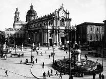 Piazza Del Duomo in Catania, with the Cathedral Dedicated to St. Agatha and the Elephant-Giacomo Brogi-Photographic Print