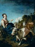 A Girl with a Cow and Sheep in a Rocky Landscape, circa 1700-Giacomo Ceruti-Giclee Print
