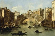 Venice, the Rialto Bridge-Giacomo Guardi-Stretched Canvas