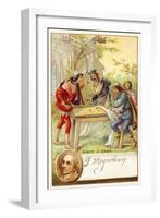 Giacomo Meyerbeer and a Scene from His Opera Robert Le Diable-null-Framed Giclee Print