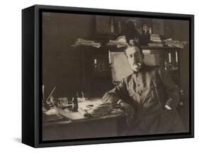 Giacomo Puccini Italian Composer in His Study-null-Framed Stretched Canvas