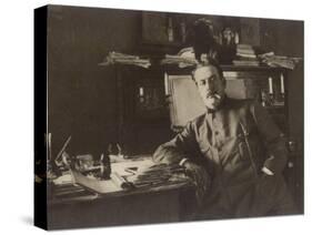 Giacomo Puccini Italian Composer in His Study-null-Stretched Canvas