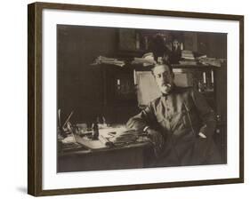 Giacomo Puccini Italian Composer in His Study-null-Framed Photographic Print