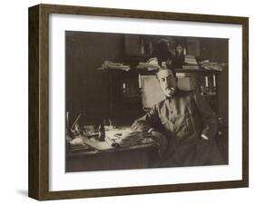 Giacomo Puccini Italian Composer in His Study-null-Framed Photographic Print