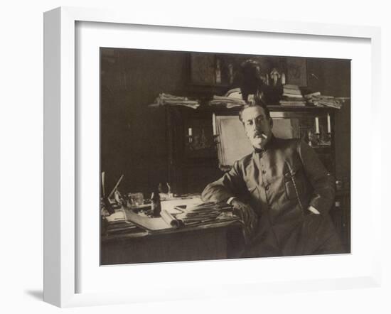 Giacomo Puccini Italian Composer in His Study-null-Framed Photographic Print