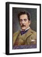 Giacomo Puccini Italian Opera Composer in Middle Age-null-Framed Premium Photographic Print