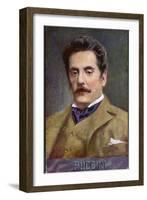 Giacomo Puccini Italian Opera Composer in Middle Age-null-Framed Photographic Print