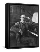 Giacomo Puccini Leans on the Pianoa Cigarette Dangling from the Side of His Mouth-G^ Magrini-Framed Stretched Canvas