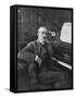 Giacomo Puccini Leans on the Pianoa Cigarette Dangling from the Side of His Mouth-G^ Magrini-Framed Stretched Canvas