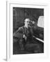 Giacomo Puccini Leans on the Pianoa Cigarette Dangling from the Side of His Mouth-G^ Magrini-Framed Photographic Print