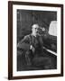 Giacomo Puccini Leans on the Pianoa Cigarette Dangling from the Side of His Mouth-G^ Magrini-Framed Photographic Print