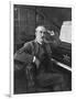 Giacomo Puccini Leans on the Pianoa Cigarette Dangling from the Side of His Mouth-G^ Magrini-Framed Photographic Print