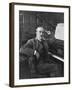 Giacomo Puccini Leans on the Pianoa Cigarette Dangling from the Side of His Mouth-G^ Magrini-Framed Photographic Print