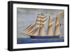 Giacomo Tubino Schooner, Italy, 19th Century-null-Framed Giclee Print