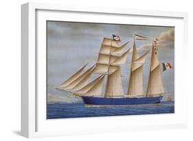 Giacomo Tubino Schooner, Italy, 19th Century-null-Framed Giclee Print