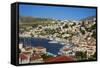 Gialos Harbour, Symi, Dodecanese, Greek Islands, Greece, Europe-null-Framed Stretched Canvas