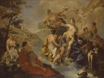 Diana with the Nymphs and Actaeon Devoured by Dogs-Giambattista Pittoni-Framed Art Print