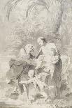 La fuite en Egypte ; Joseph prend l'enfant des bras de la Vierge-Giambettino Cignaroli-Framed Stretched Canvas