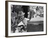 Giancarlo Giannini and Luchino Visconti on the Set of the Innocent-Marisa Rastellini-Framed Photographic Print