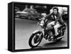 Gianni Nazzaro Riding a Kawasaki Motorbike-null-Framed Stretched Canvas