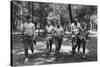 Gianni Rivera, Roberto Rosato, Giovanni Lodetti, Giorgio Puia and Gigi Riva Walking in Chapultepec-Sergio del Grande-Stretched Canvas