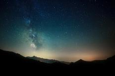 Amazing Night Sky Stars Panorama with Milky Way on Mountain Background-gianni triggiani-Photographic Print