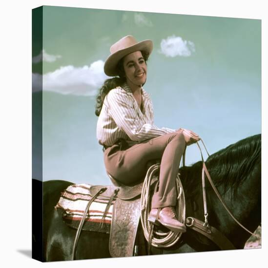 Giant, 1955 directed by GEORGE STEVENS Elizabeth Taylor (photo)-null-Stretched Canvas