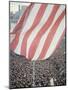 Giant American Flag Flying over a Large Crowd During President Johnson's Asia Tour-George Silk-Mounted Photographic Print