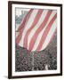 Giant American Flag Flying over a Large Crowd During President Johnson's Asia Tour-George Silk-Framed Photographic Print