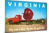 Giant Apple on Truck Bed from Virginia-null-Mounted Art Print