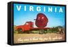 Giant Apple on Truck Bed from Virginia-null-Framed Stretched Canvas