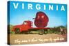 Giant Apple on Truck Bed from Virginia-null-Stretched Canvas