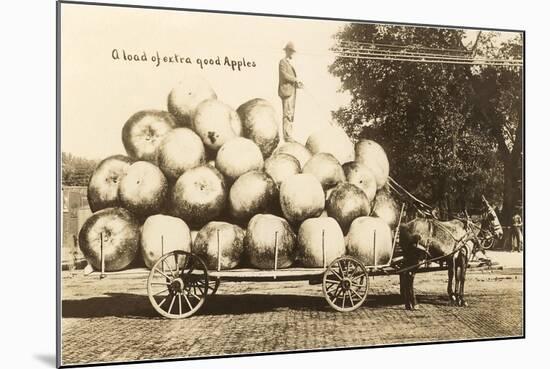 Giant Apples in Mule Cart-null-Mounted Art Print