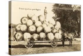 Giant Apples in Mule Cart-null-Stretched Canvas