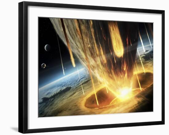 Giant Asteroid Collides with the Earth-null-Framed Photographic Print