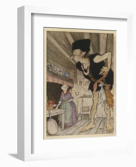 Giant at Home-Arthur Rackham-Framed Art Print