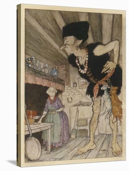 Giant at Home-Arthur Rackham-Stretched Canvas
