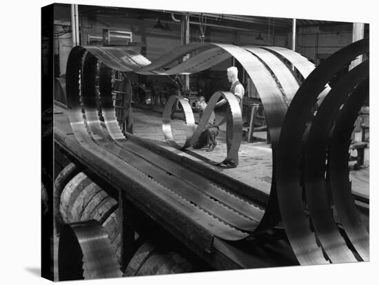 Giant Bandsaw Blades, Slack Sellers and Co, Sheffield, South Yorkshire, 1963-Michael Walters-Stretched Canvas