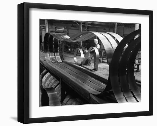 Giant Bandsaw Blades, Slack Sellers and Co, Sheffield, South Yorkshire, 1963-Michael Walters-Framed Photographic Print