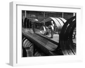 Giant Bandsaw Blades, Slack Sellers and Co, Sheffield, South Yorkshire, 1963-Michael Walters-Framed Photographic Print