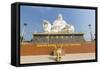 Giant Buddha Statue at Vinh Trang Pagoda, My Tho, Vietnam, Indochina, Southeast Asia, Asia-Michael Nolan-Framed Stretched Canvas