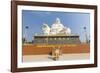 Giant Buddha Statue at Vinh Trang Pagoda, My Tho, Vietnam, Indochina, Southeast Asia, Asia-Michael Nolan-Framed Photographic Print