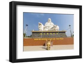 Giant Buddha Statue at Vinh Trang Pagoda, My Tho, Vietnam, Indochina, Southeast Asia, Asia-Michael Nolan-Framed Photographic Print