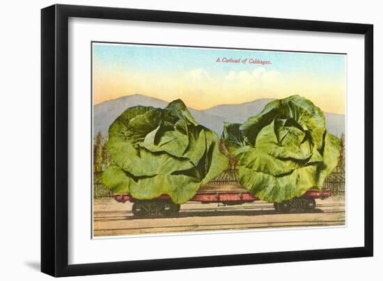 Giant Cabbages on Flatbed-null-Framed Art Print