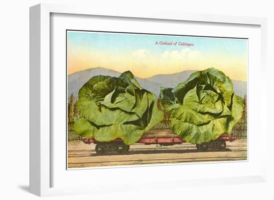 Giant Cabbages on Flatbed-null-Framed Art Print