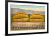 Giant Cantaloupe in Rail Car-null-Framed Premium Giclee Print