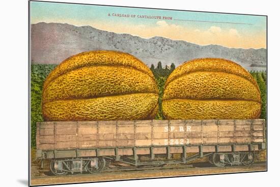 Giant Cantaloupe in Rail Car-null-Mounted Premium Giclee Print