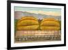 Giant Cantaloupe in Rail Car-null-Framed Art Print