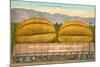 Giant Cantaloupe in Rail Car-null-Mounted Art Print